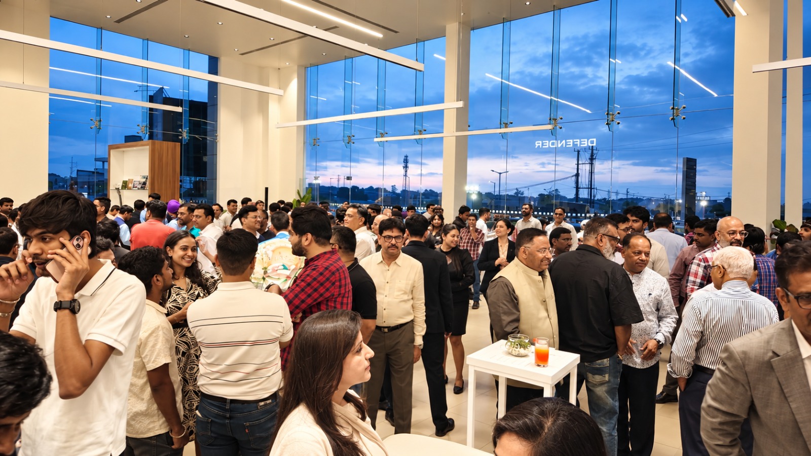 JLR Exclusive Showroom में उद्घाटन के मौके पर उमड़ी भीड़