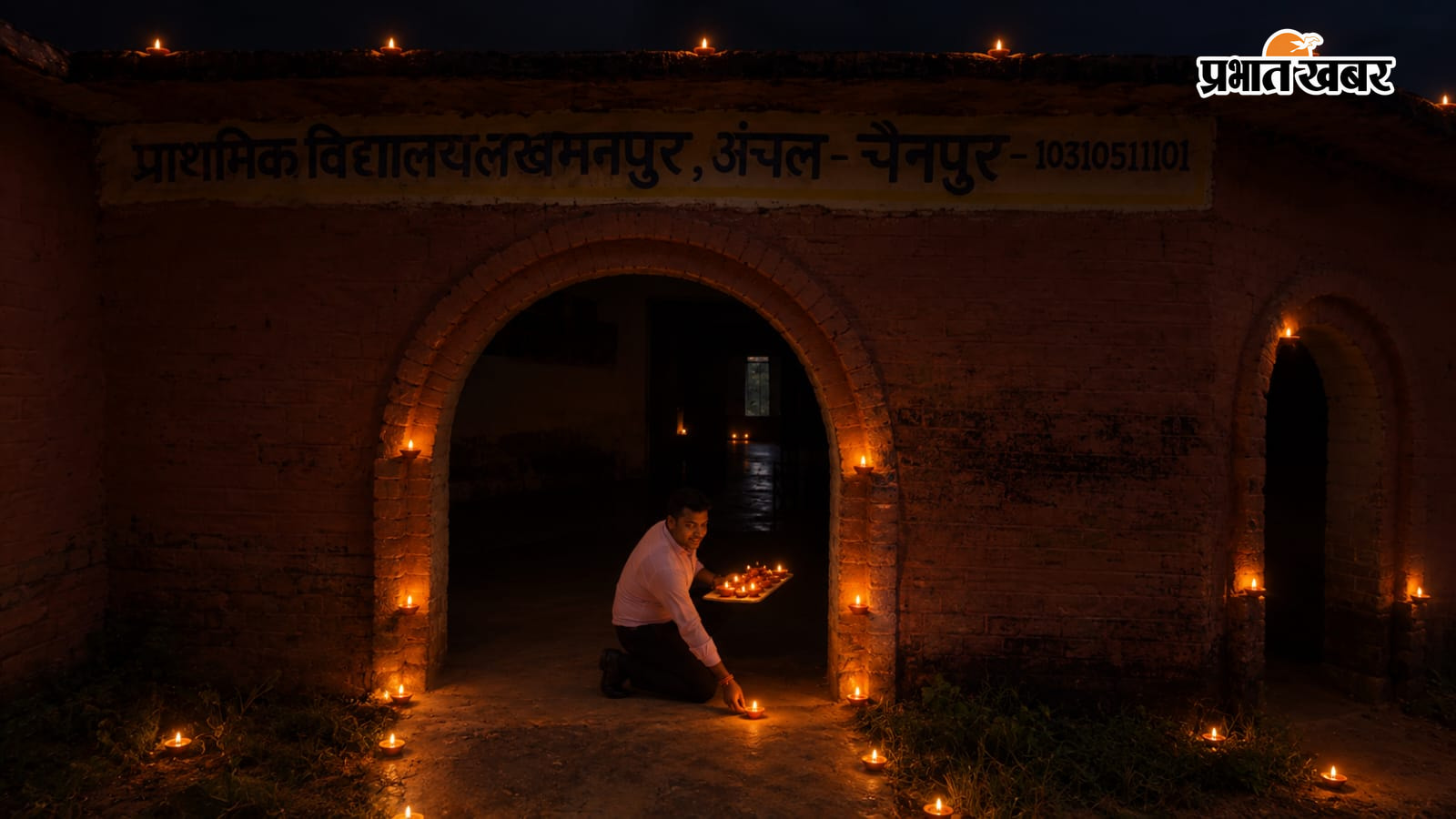 दीपों से जगमग विद्यालय विद्यालय में दीप जलाते शिक्षक | Prabhat Khabar Network