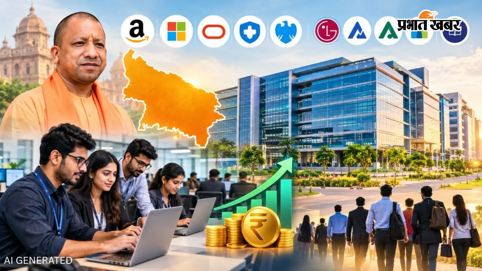 Amazon-Microsoft समेत दिग्गज कंपनियों पर यूपी की नजर! 26 GCC लगाएंगी अरबों का दांव, 22 हजार युवाओं को रोजगार की उम्मीद