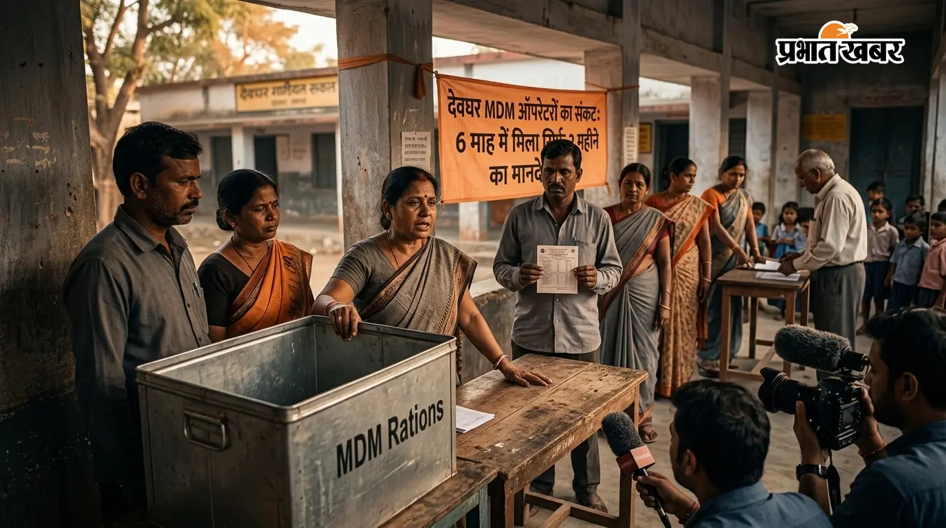 देवघर MDM ऑपरेटरों का संकट, 6 माह में मिला सिर्फ 2 महीने का मानदेय