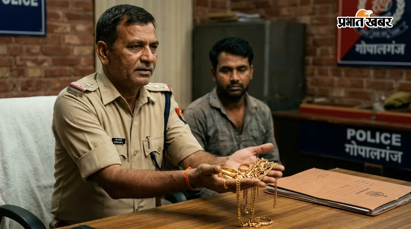 गोपालगंज में दो घरों में चोरी का पुलिस ने किया खुलासा, दो आरोपित गिरफ्तार; चोरी के आभूषण बरामद