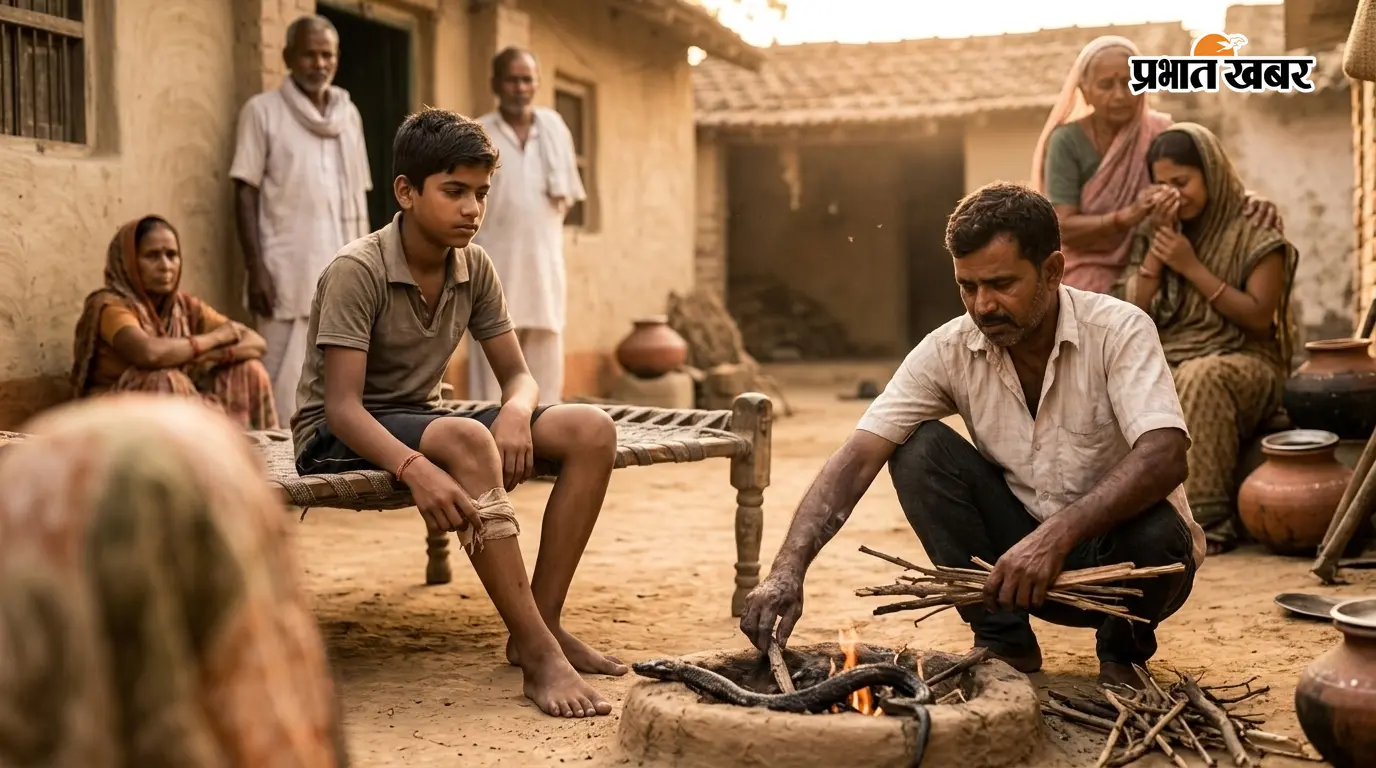 शाहजहांपुर में सांप के डसने से मासूम की मौत, अगले ही दिन किशोर को डसा, सांप को पिता ने मारकर जलाया