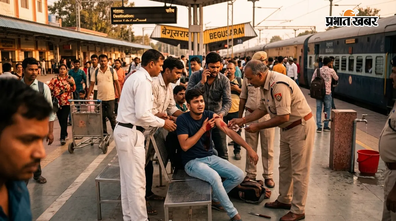पटना जा रहे युवक पर बेगूसराय रेलवे स्टेशन पर चाकू से हमला, नकाबपोश बदमाश बैग लेकर फरार, जानें पूरा मामला