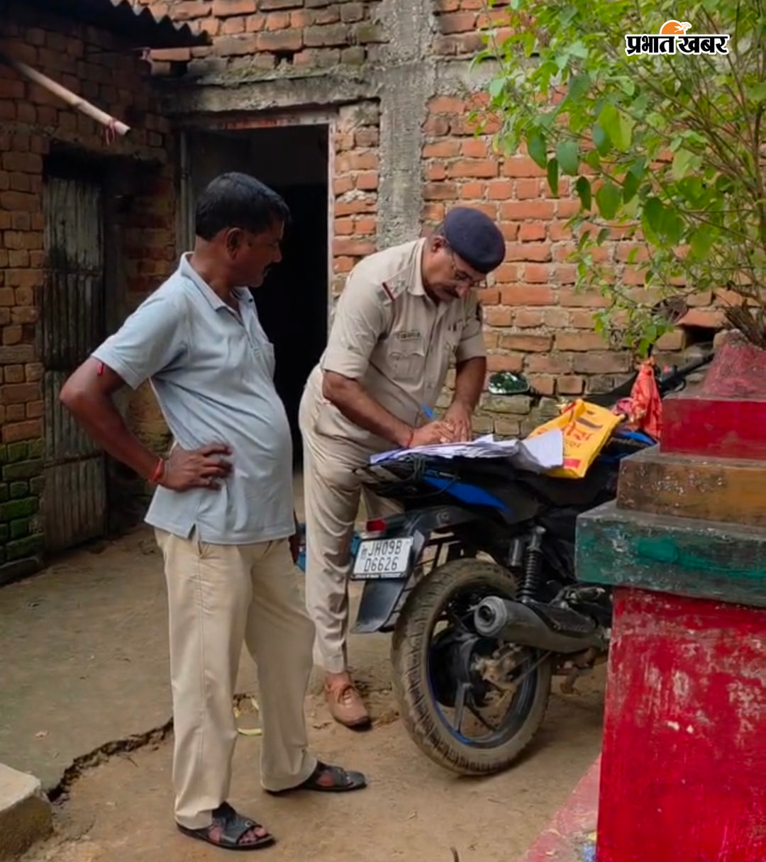 मृतक युवक की फाइल फोटो तथा पंचनामा करती पुलिस एवं रोती बिलखती पत्नी | Prabhat Khabar Network