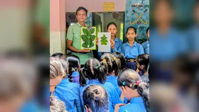 पीपल के पत्तों से गणेश की कलाकृति बना सोनाक्षी ने मोहा मन,सर्वांगीण विकास में सह-शैक्षिक गतिविधियों की अहम भूमिका