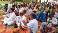 खान एवं खनिज संशोधन विधेयक के खिलाफ झामुमो ने किया धरना-प्रदर्शन