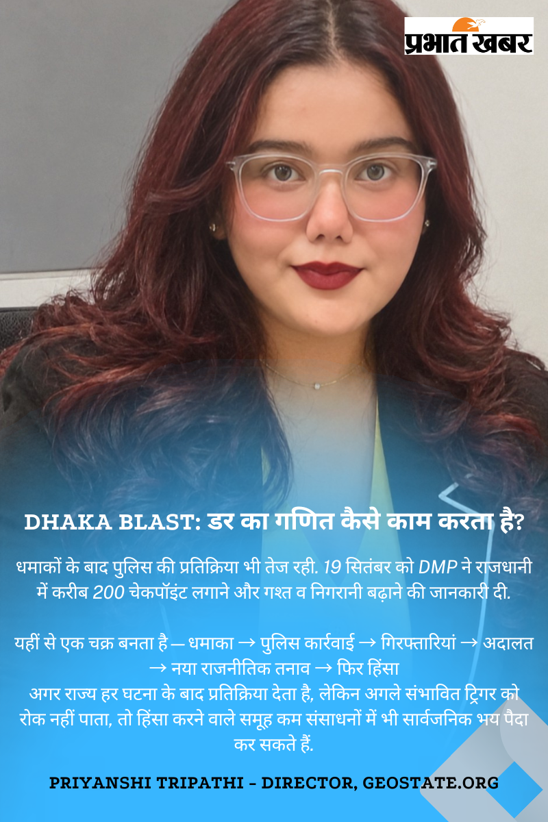 Priyanshi Tripathi on 18 September Dhaka Blast