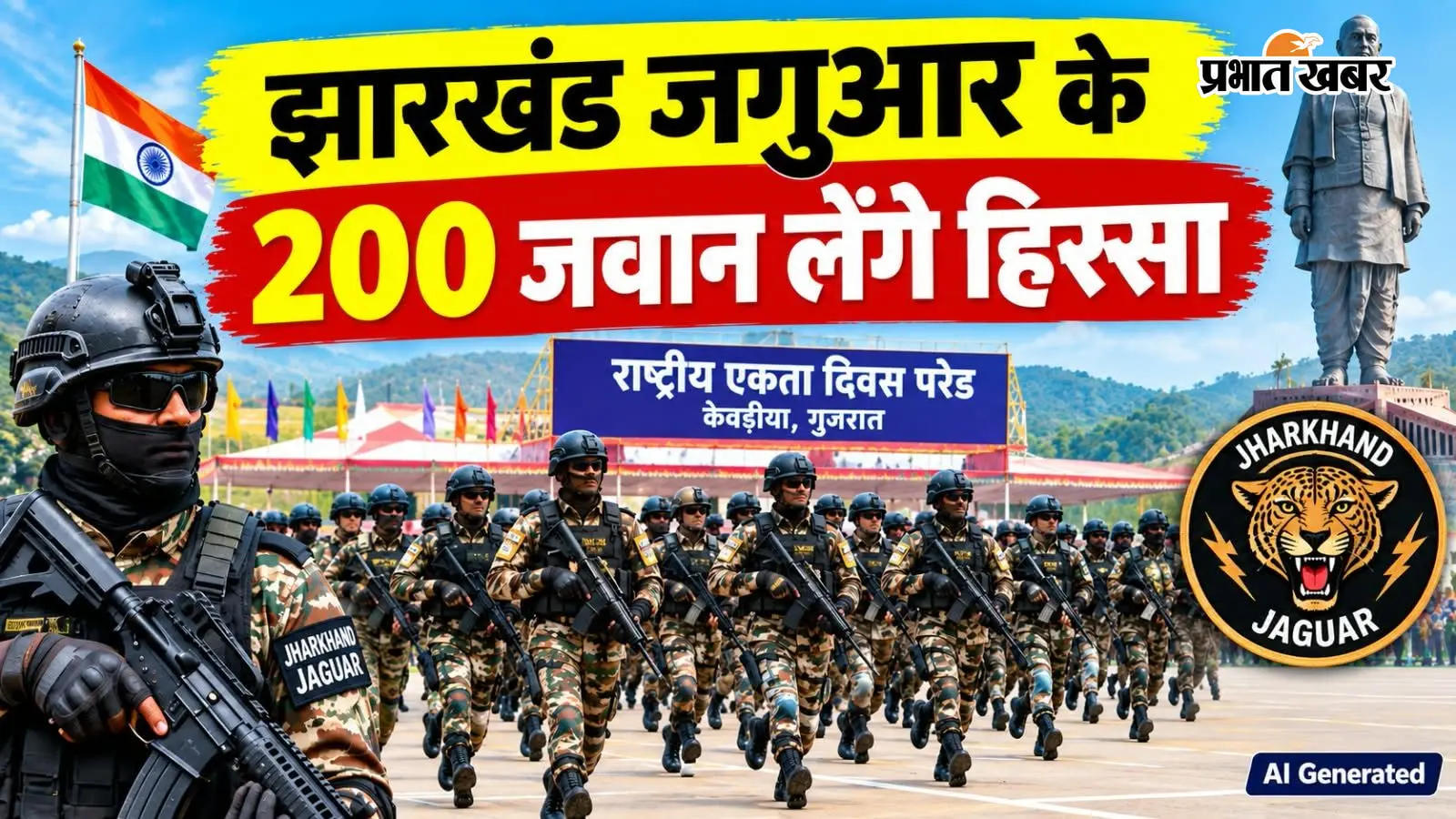 राष्ट्रीय एकता दिवस परेड में झारखंड जगुआर के 200 जवान होंगे शामिल