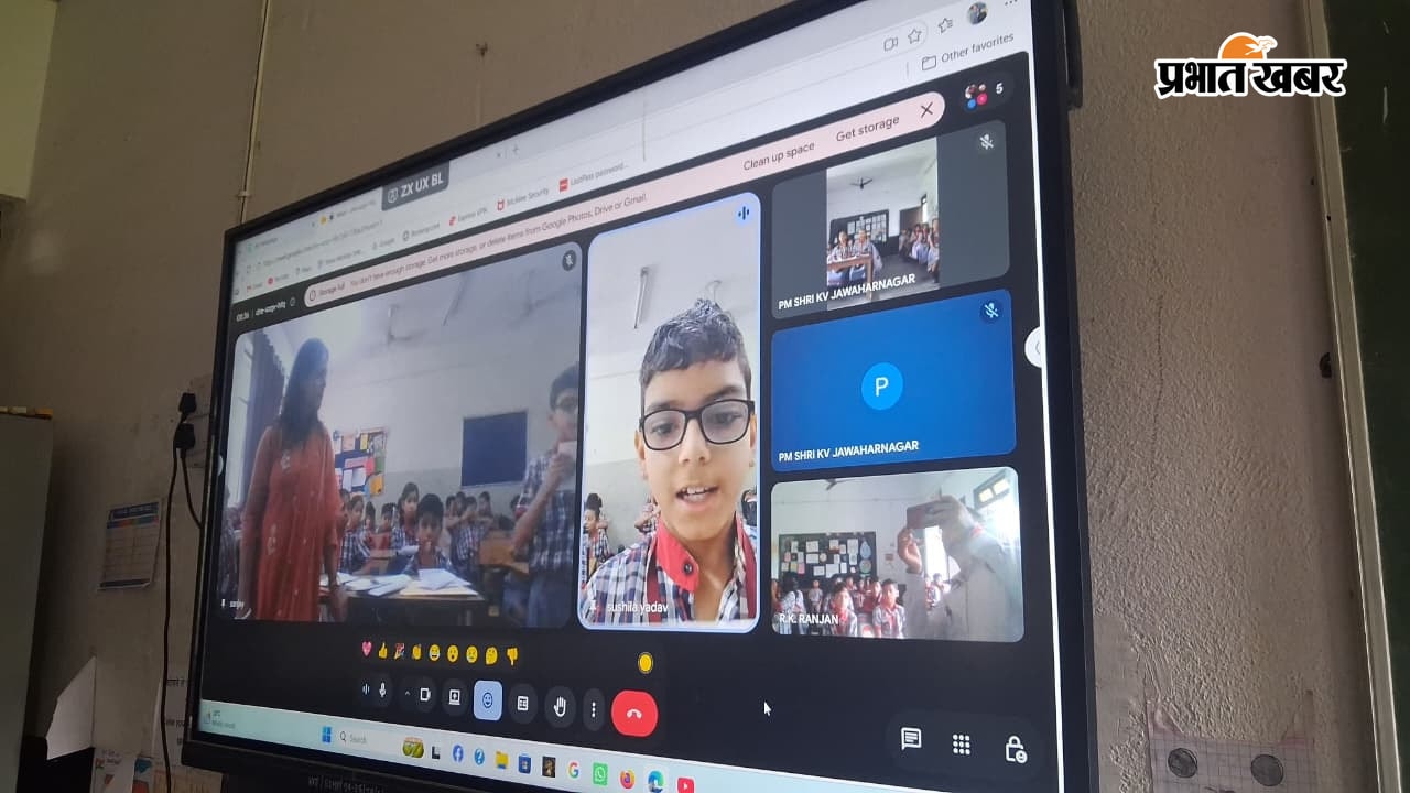 विचार साझा करते जयपुर व सीतामढ़ी पीएम श्री केंद्रीय विद्यालय के बच्चे. | Prabhat Khabar Network