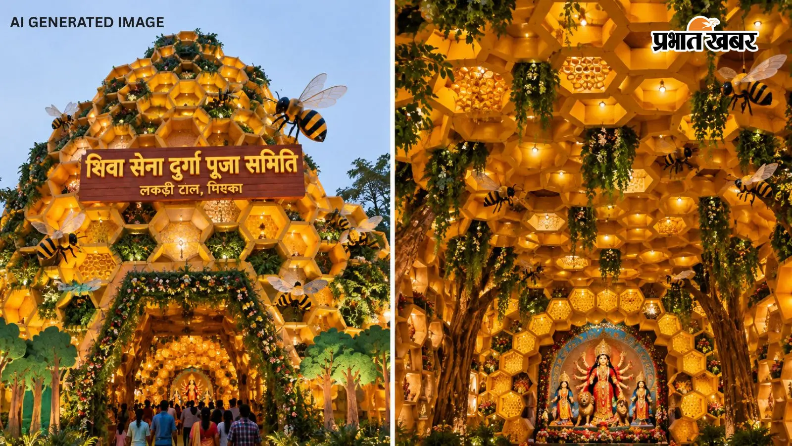 रांची के पिस्का में मधुमक्खी के छत्ते की थीम पर सजेगा दुर्गा पूजा पंडाल