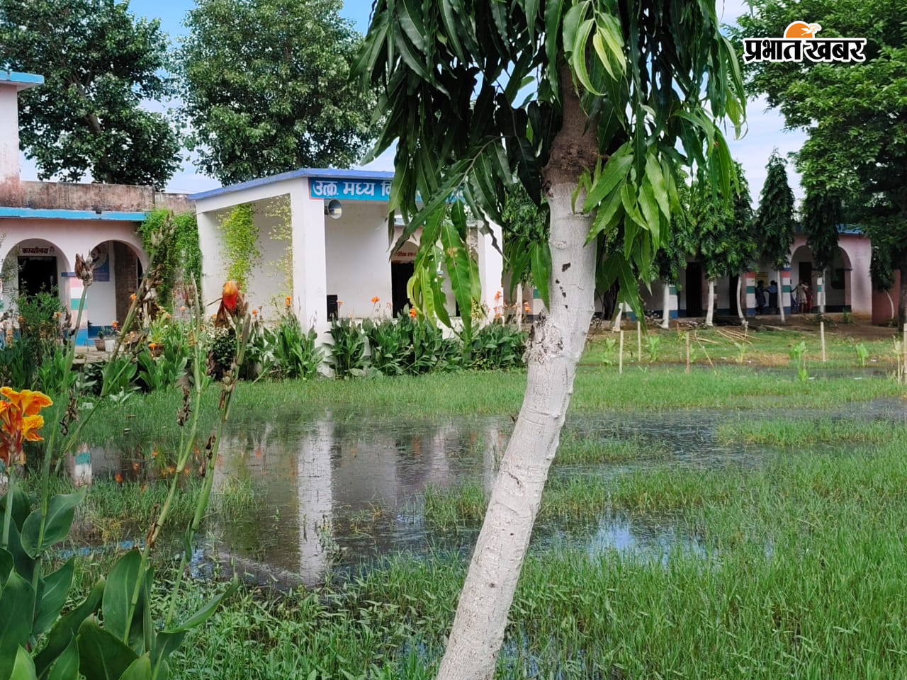फोटो कैप्शन:01- विद्यालय के आगे जल जमाव से होकर आवागमन करते बच्चे फोटो कैप्शन 02- चापाकल के आसपास जल जमाव फोटो कैप्शन 3 - विद्यालय के खेल मैदान में जलजमाव | Prabhat Khabar Network