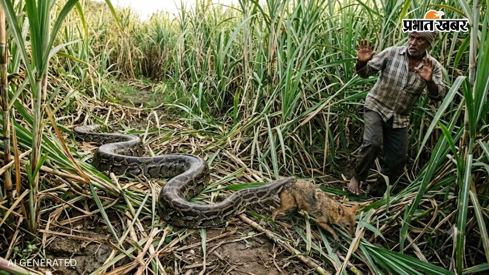 15 फीट का अजगर देख हरदोई में मचा हड़कंप, शिकंजे में था ऐसा शिकार कि देखकर सहम गए किसान