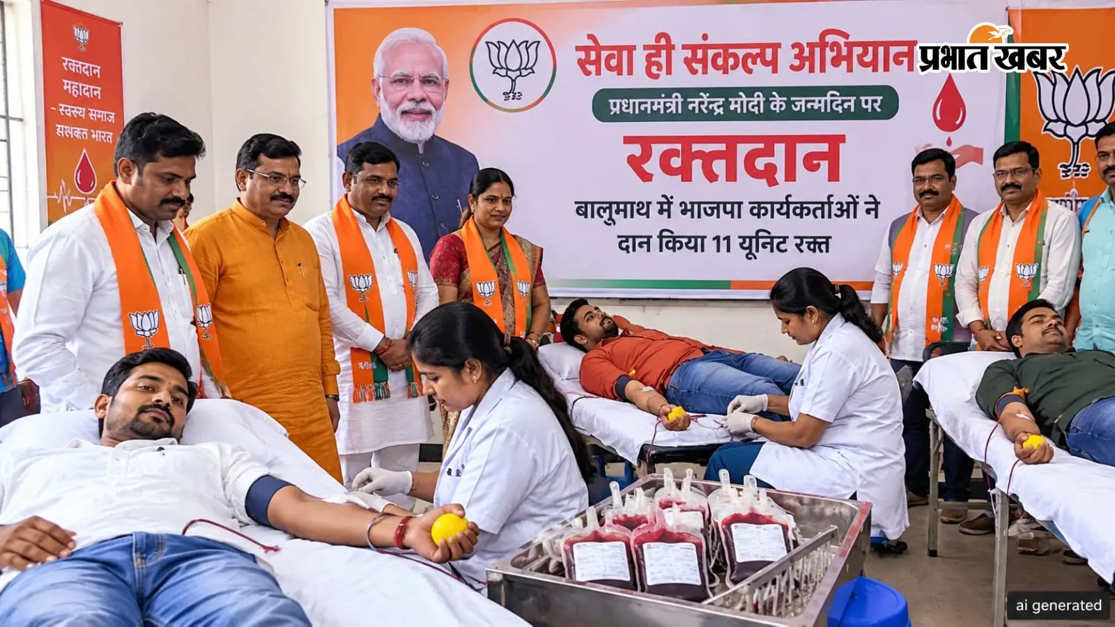 सेवा ही संकल्प अभियान: PM मोदी के जन्मदिन पर रक्तदान, बालूमाथ में भाजपा कार्यकर्ताओं ने दान किया 11 यूनिट रक्त