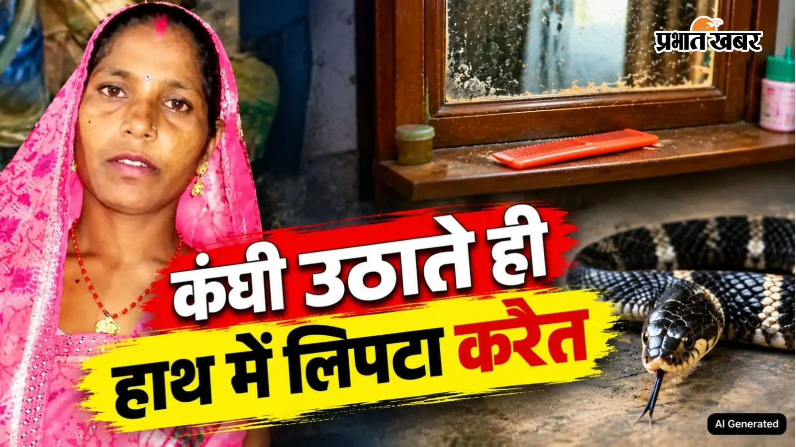 घर में कंघी उठाते ही हाथ में लिपटा जहरीला करैत, पति ने झाड़-फूंक छोड़ पहुंचाया अस्पताल