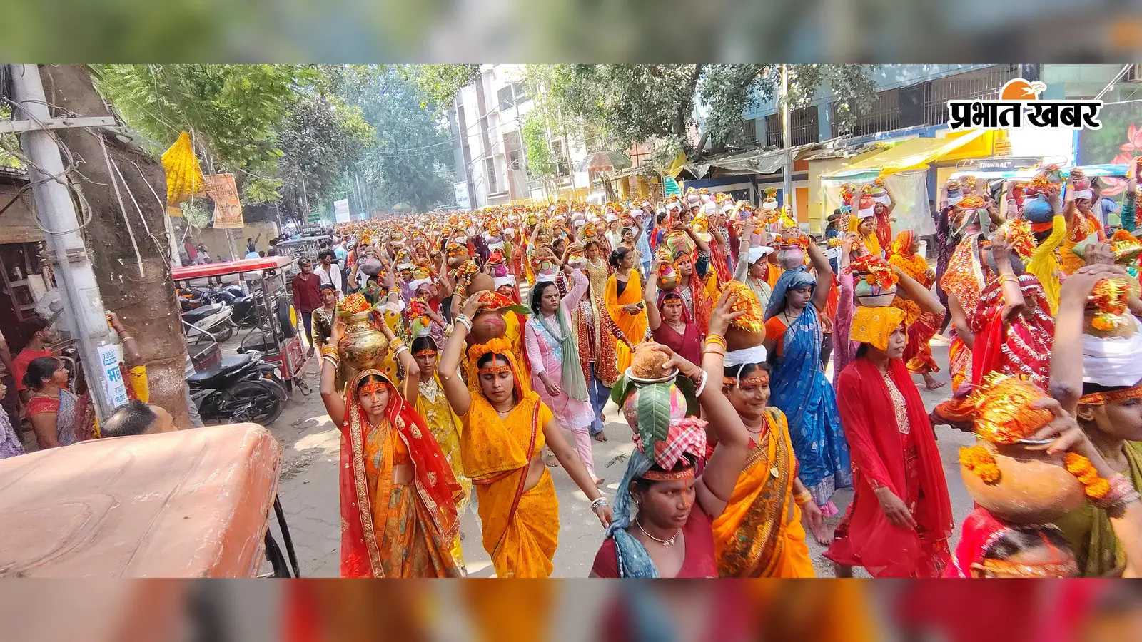 बिहारशरीफ में निकली भव्य कलश यात्रा, जय श्रीराम के जयकारों से भक्तिमय हुआ शहर
