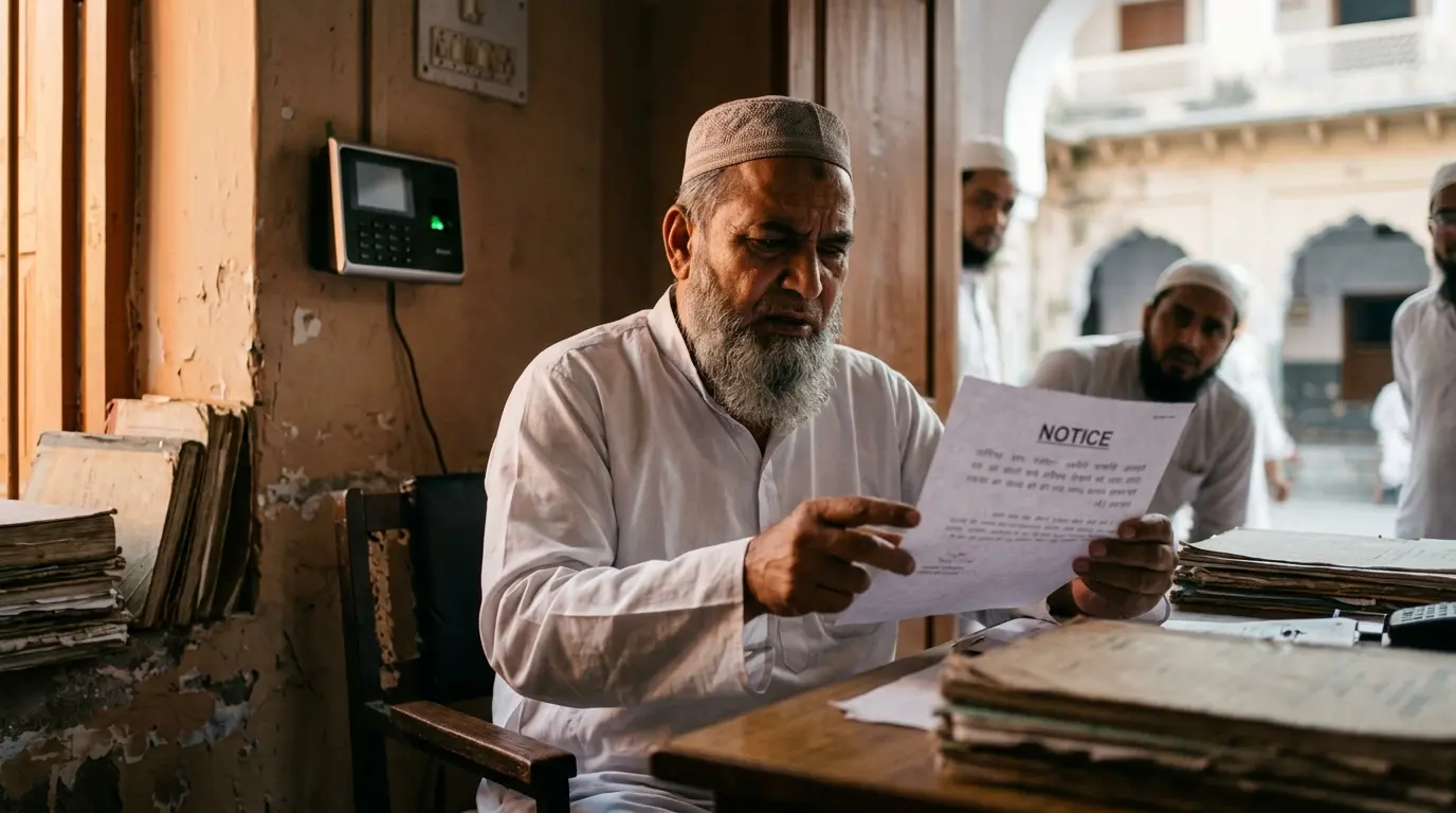 UP Madarsa News: यूपी के 200 मदरसों में बायोमीट्रिक हाजिरी ठप, 3 महीने बाद प्रबंधकों को नोटिस जारी