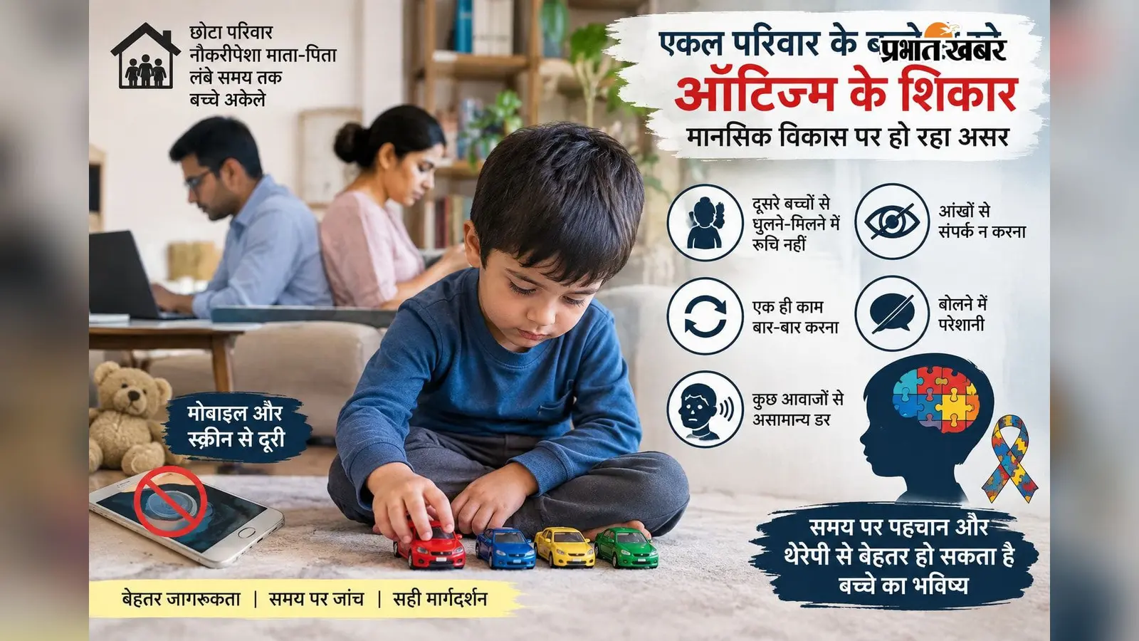 एकल परिवार और स्मार्टफोन की लत बिगाड़ रही बच्चों का मानसिक संतुलन: 33 में से 1 बच्चा ऑटिज्म से पीड़ित, डॉक्टरों ने दी बड़ी सलाह