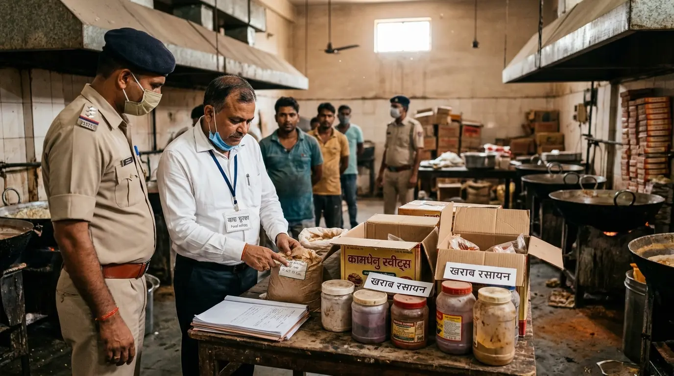 डेहरी के बियाडा में मिठाई व सॉस फैक्ट्रियों में छापेमारी, एक्सपायरी केमिकल मिले; जांच के लिए पटना भेजे गए सैंपल
