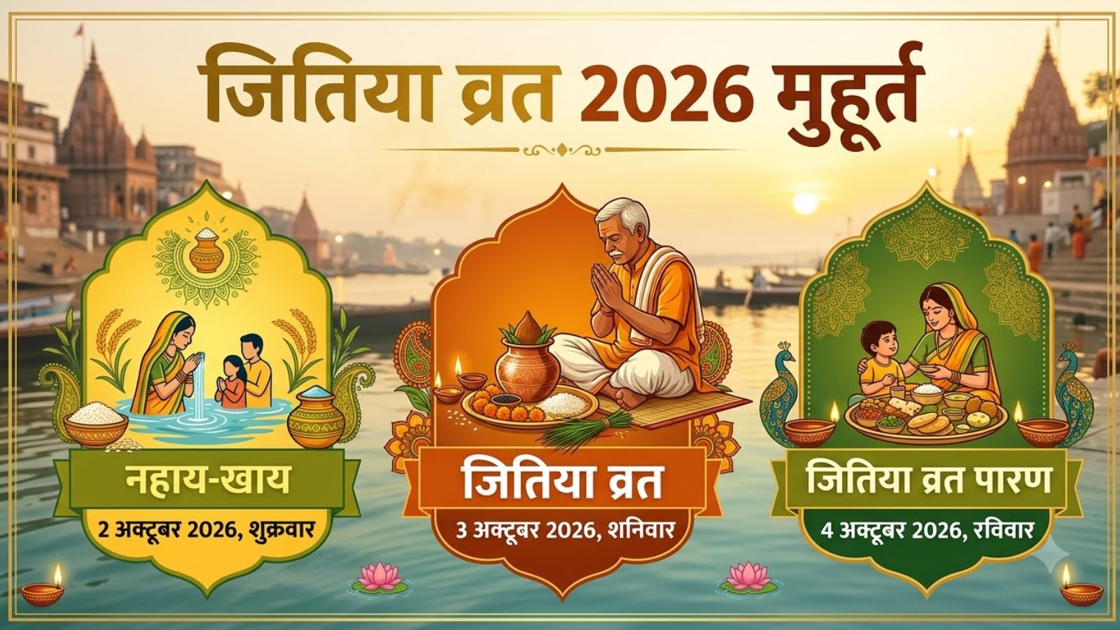 जितिया व्रत मुहूर्त इंफोग्राफिक्स (फोटो- एआई)