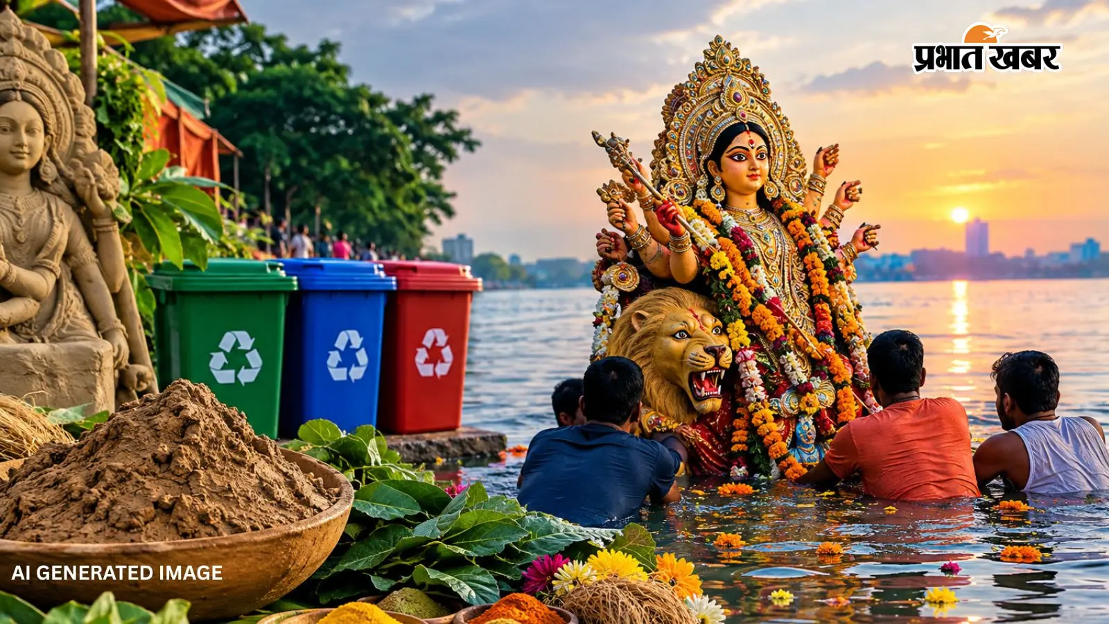 अगले बरस फिर आना मां! बरवाडीह में श्रद्धा और भक्तिभाव के साथ हुआ प्रतिमा विसर्जन