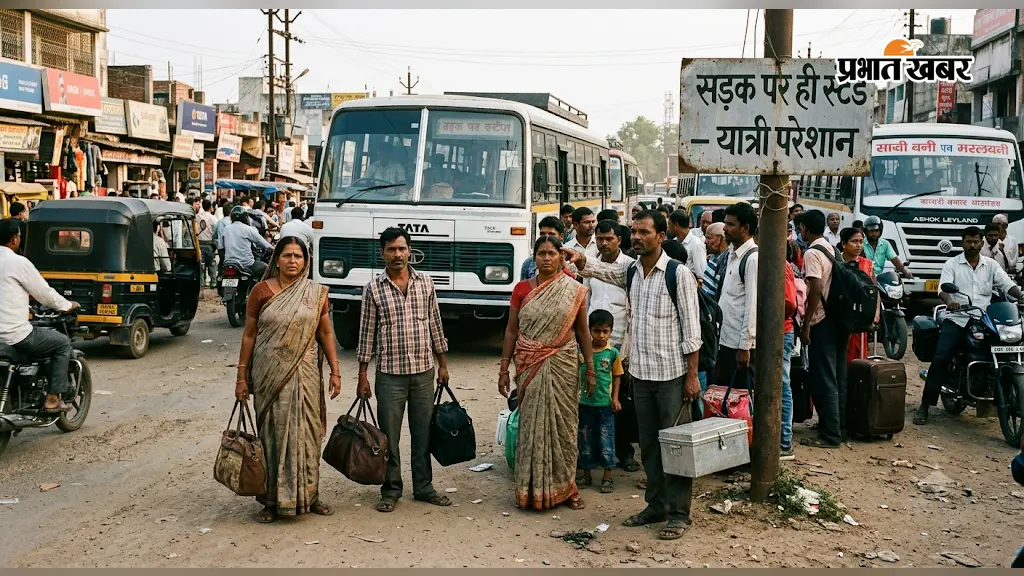 विशुनपुरा में 18 साल बाद भी स्टैंड नहीं, सड़क किनारे खड़े वाहन बढ़ा रहे खतरा