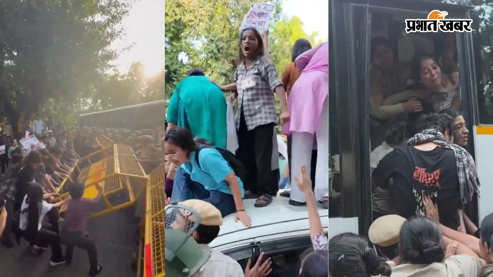 Delhi Protest : महिलाओं को घसीटा, युवकों से धक्का-मुक्की, पत्रकारों को भी नहीं छोड़ा; वीडियो में देखिए दिल्ली पुलिस ने कैसे किया डिटेन