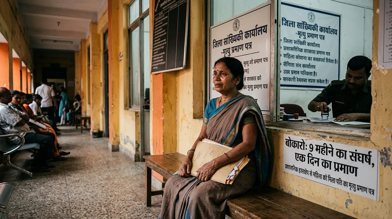 बोकारो में पति के मृत्यु प्रमाण पत्र के लिए 9 महीने चक्कर लगाती रही महिला, दबाव के बाद एक दिन में हुआ जारी