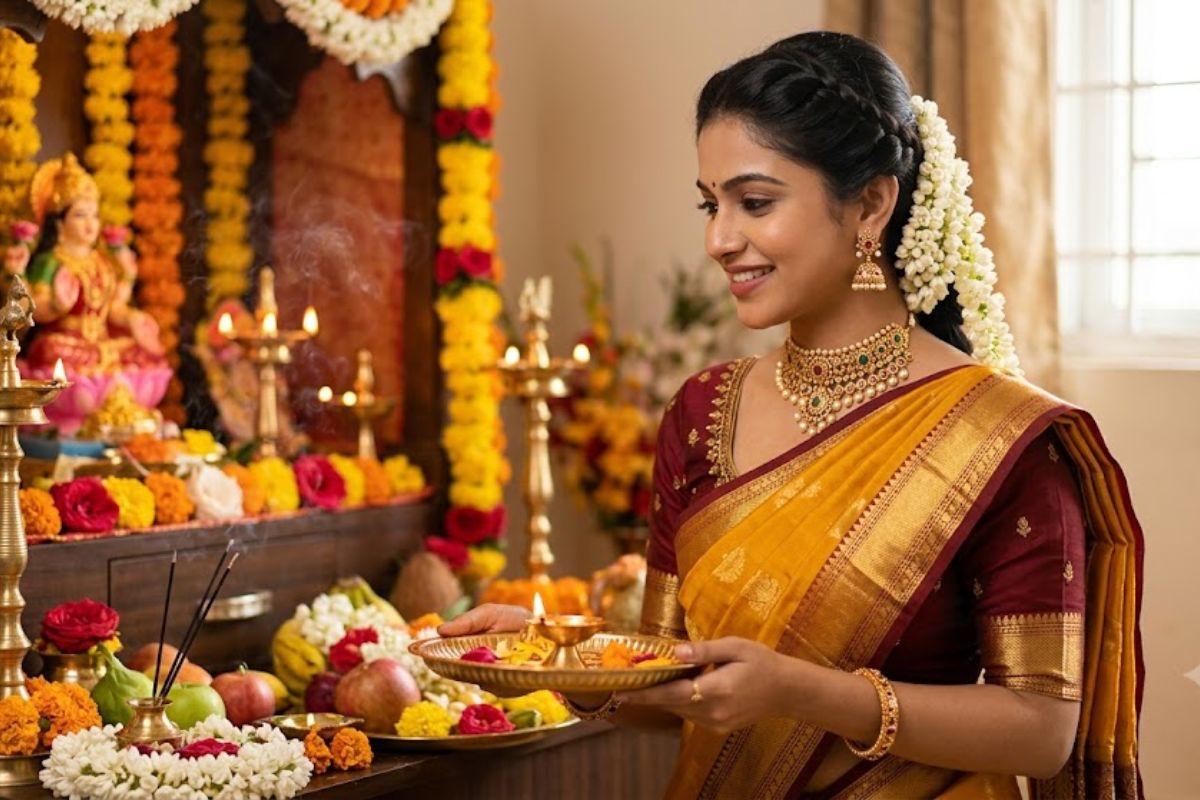 Navarti Color नवरात्रि के पहले दिन क्या पहनें? कुर्ती से साड़ी तक, ये लुक आएंगे पसंद