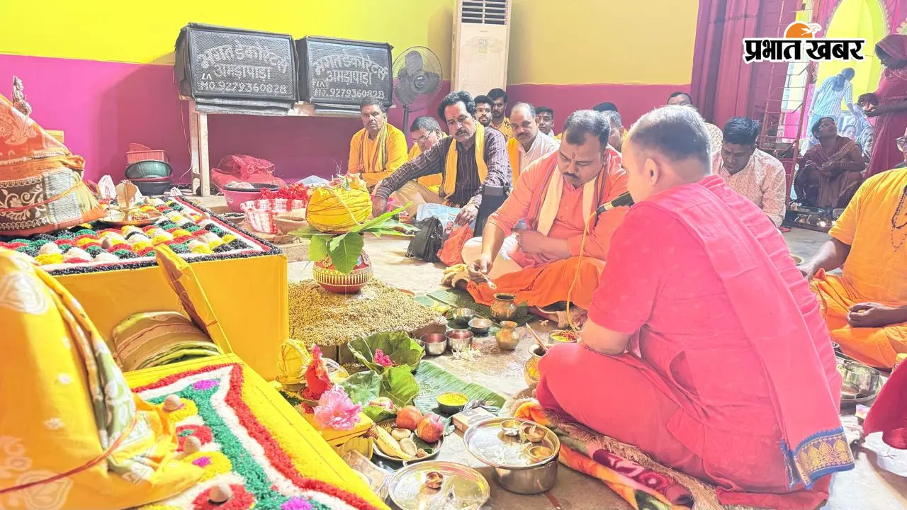 अमड़ापाड़ा में गूंजे जय माता दी के जयकारे, कलश स्थापना के साथ नवरात्र शुरू