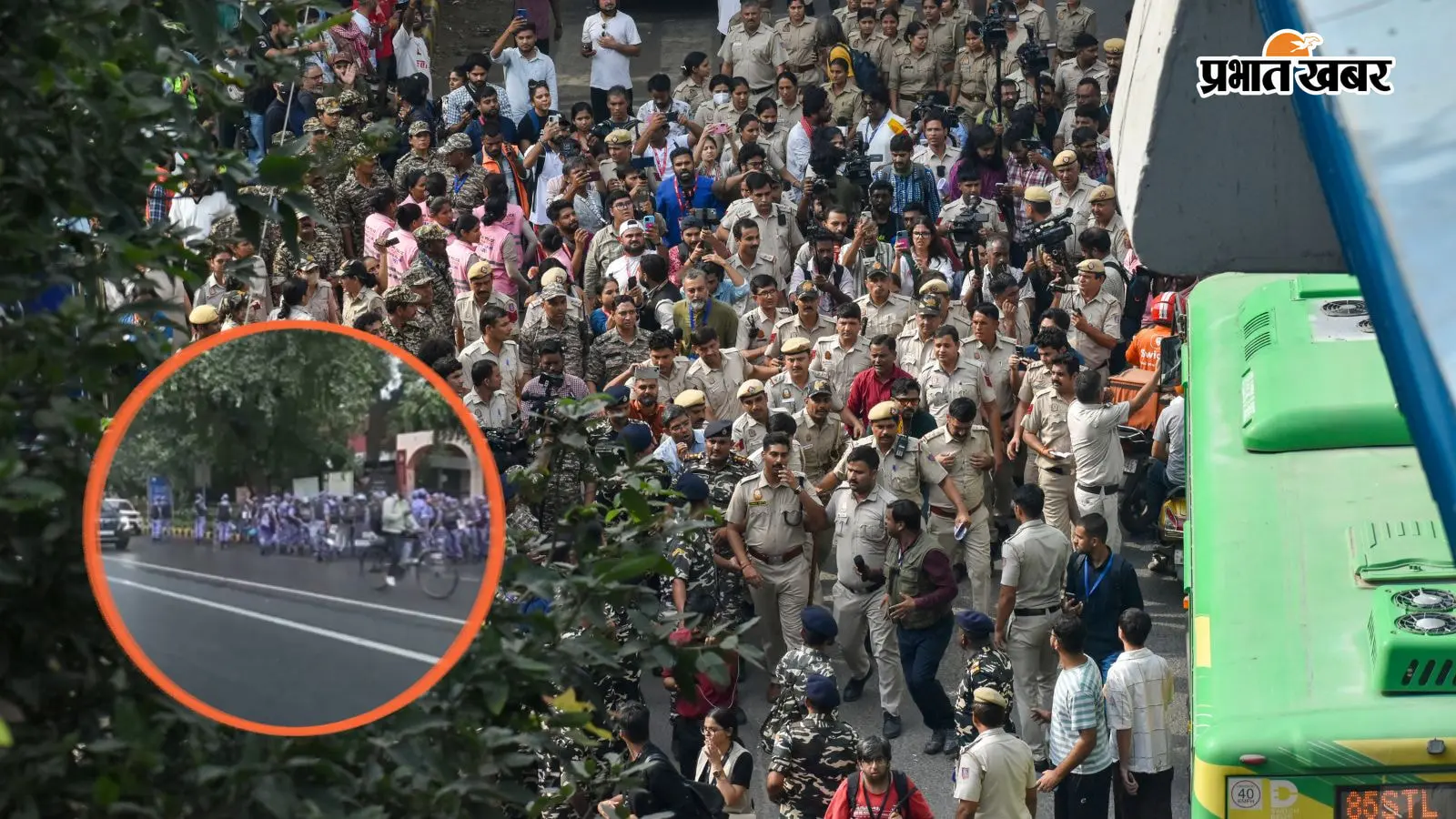 Delhi Protest Latest Updates Hindi : हिमाचल भवन में जुटे कांग्रेस कार्यकर्ता, बाराखंभा रोड पर RAF और CRPF तैनात