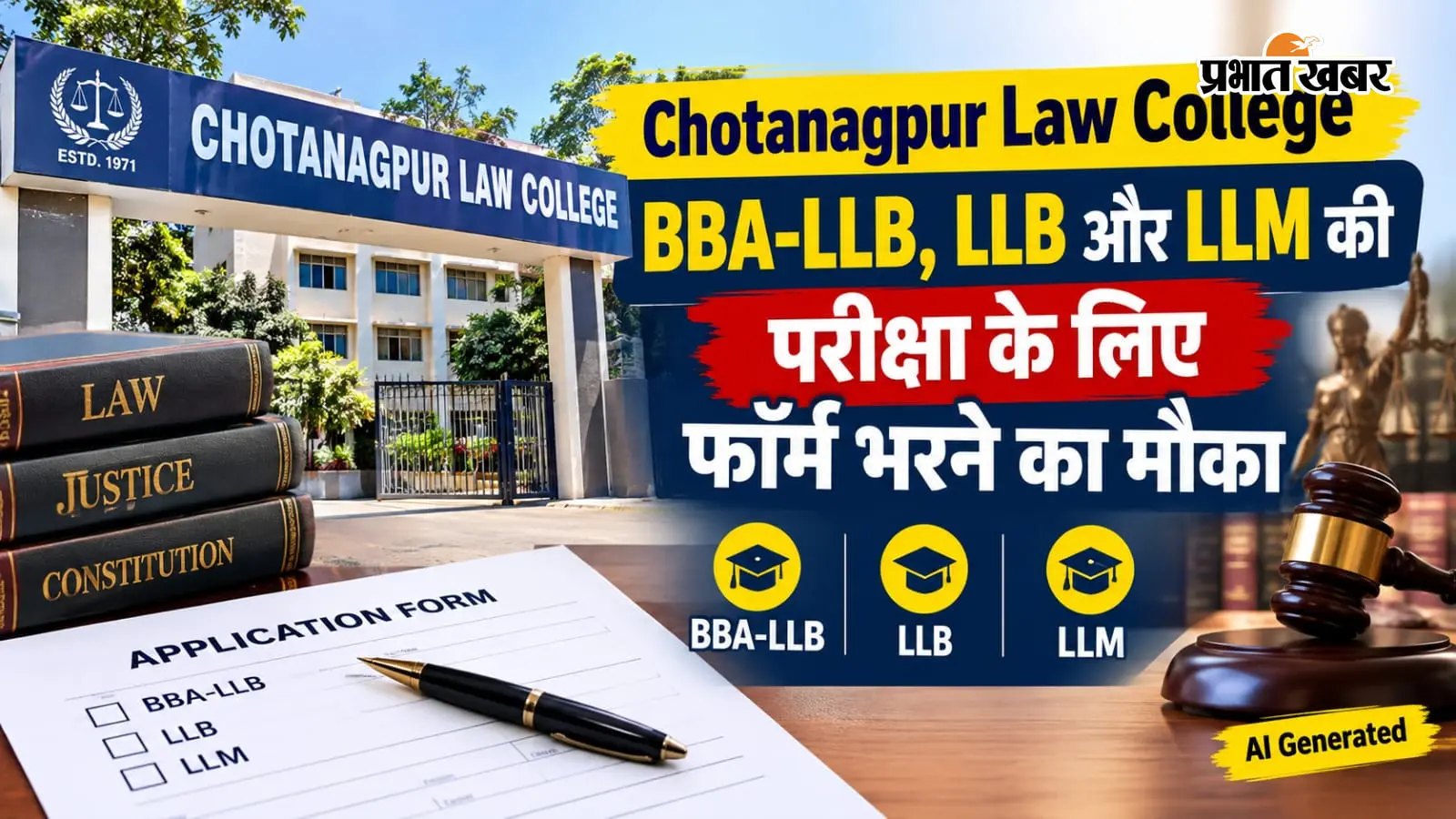 Chotanagpur Law College में परीक्षा फॉर्म भरने की तारीख जारी, 21 नवंबर से शुरू होगा आवेदन