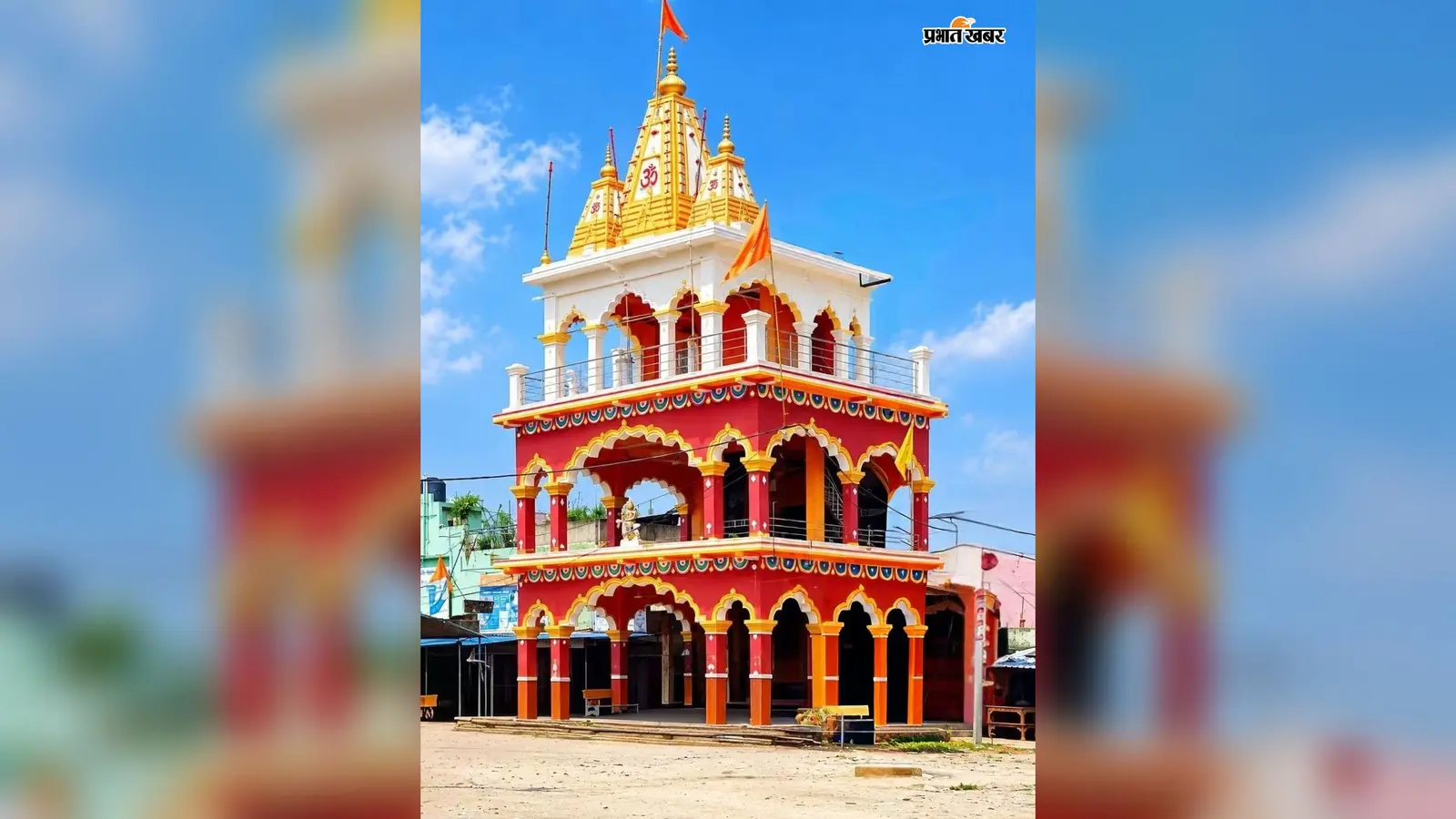 घोड़थंभा दुर्गा मंदिर में इस बार दिखेगा अलौकिक नजारा, लेजर लाइट और भगवा थीम से सजाया जा रहा है मेला परिसर