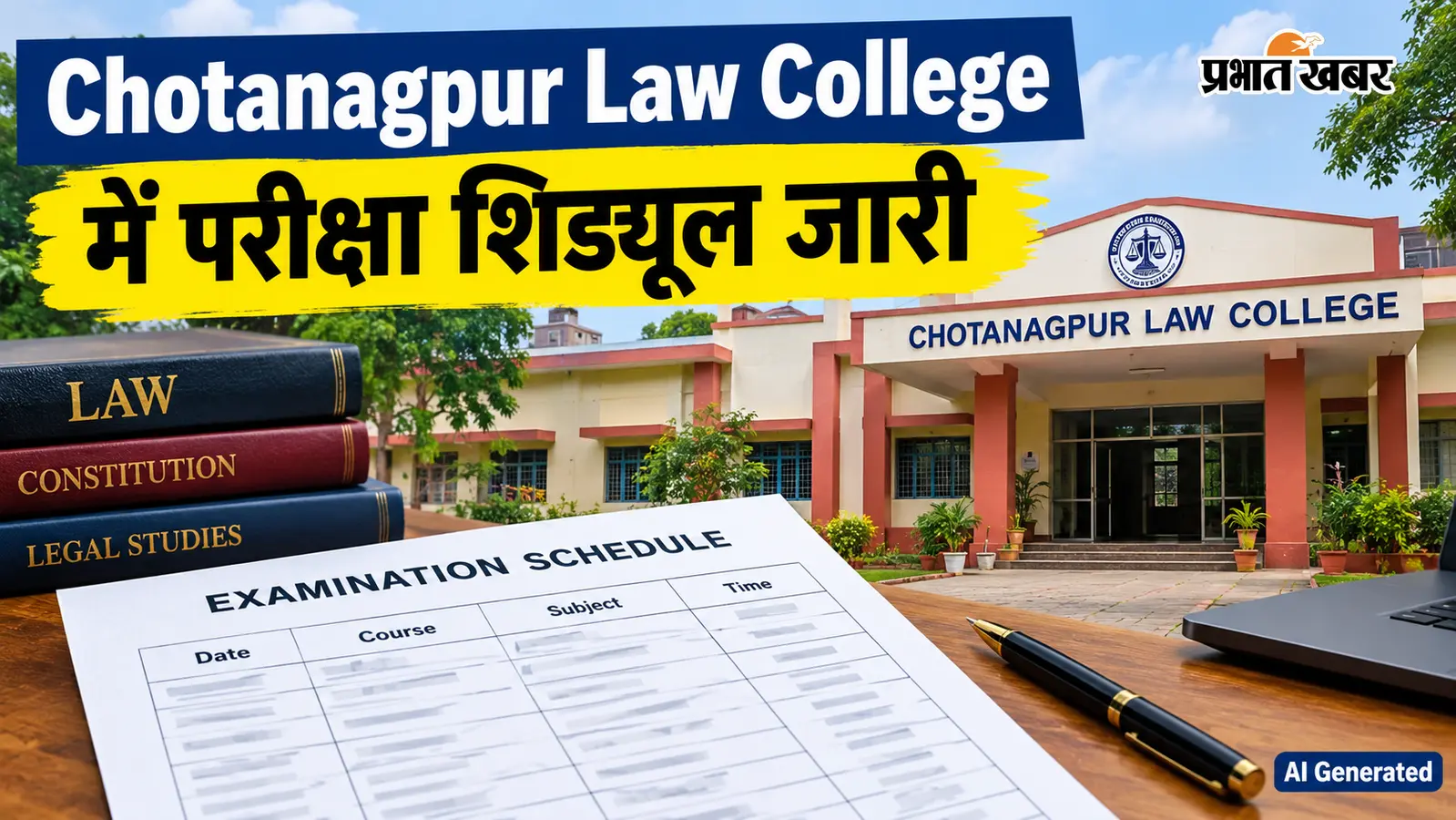 Chotanagpur Law College में परीक्षा शिड्यूल जारी, 7 दिसंबर से शुरू होंगी परीक्षाएं