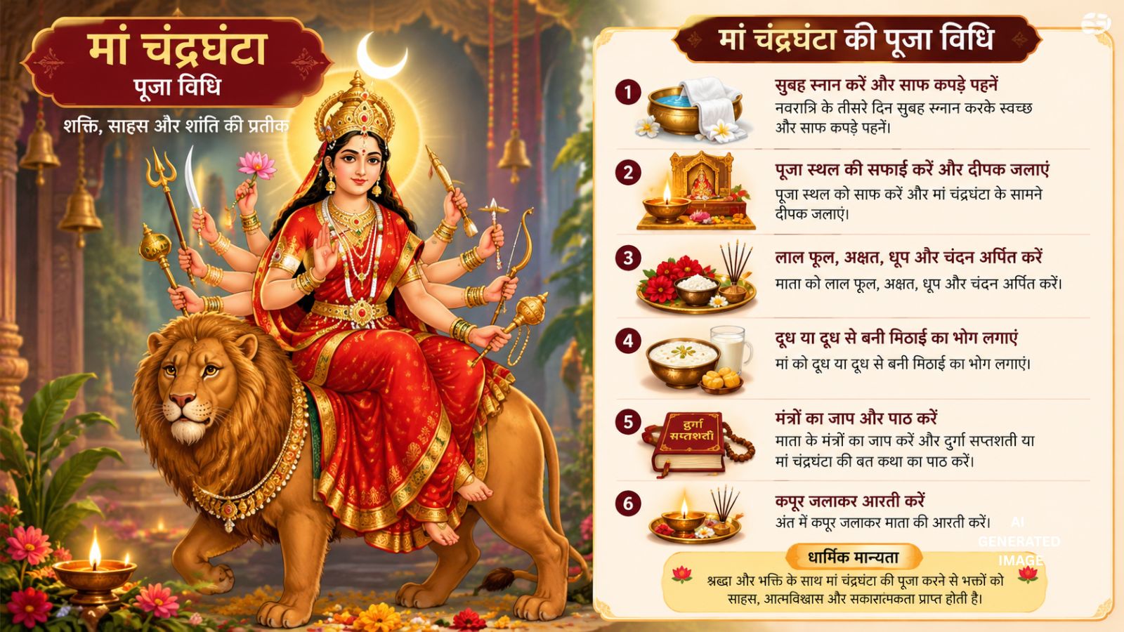 मां चंद्रघंटा पूजा विधि