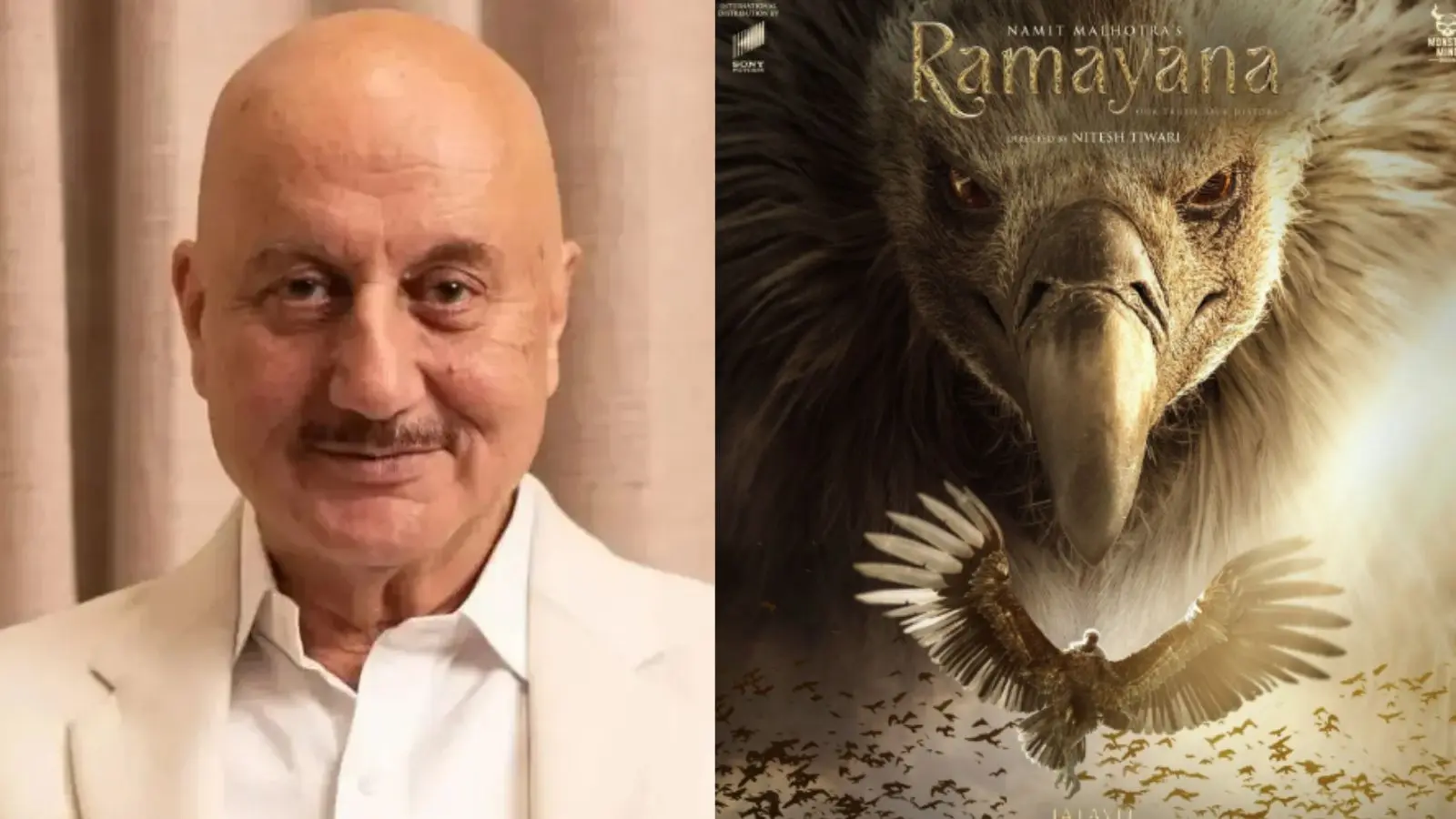 जटायु बन रावण से टकराएंगे अनुपम खेर, 'रामायण' से नया पोस्टर आउट, 8 दिनों में एडवांस बुकिंग जटायु बन रावण से टकराएंगे अनुपम खेर, 'रामायण' से नया पोस्टर आउट, 8 दिनों में एडवांस बुकिंग