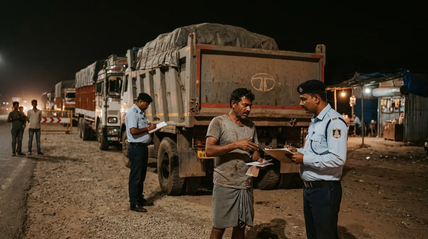 हंसडीहा में देर रात परिवहन विभाग की कार्रवाई, कागजात की ‘कहानी’ अधूरी तो चार मालवाहक वाहन जब्त