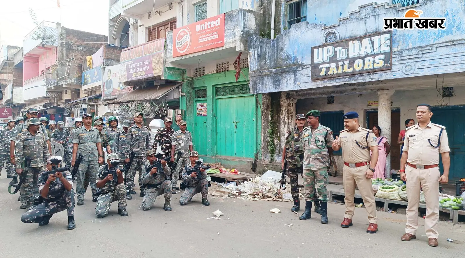 दुर्गापूजा को लेकर चतरा पुलिस ने किया मॉक ड्रिल