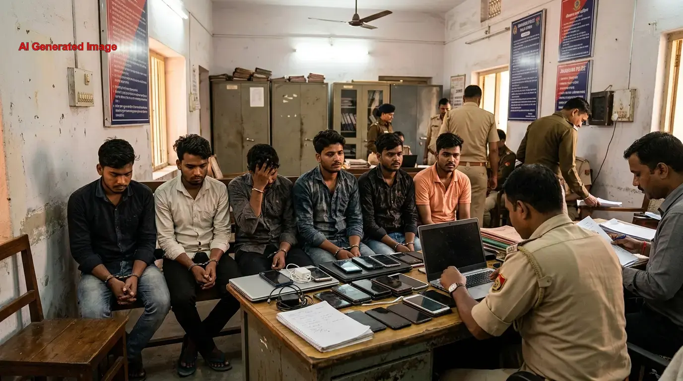 धनबाद में साइबर फ्रॉड के खिलाफ बड़ा एक्शन: टुंडी से कोडरमा तक फैले नेटवर्क के 6 संदिग्ध दबोचे