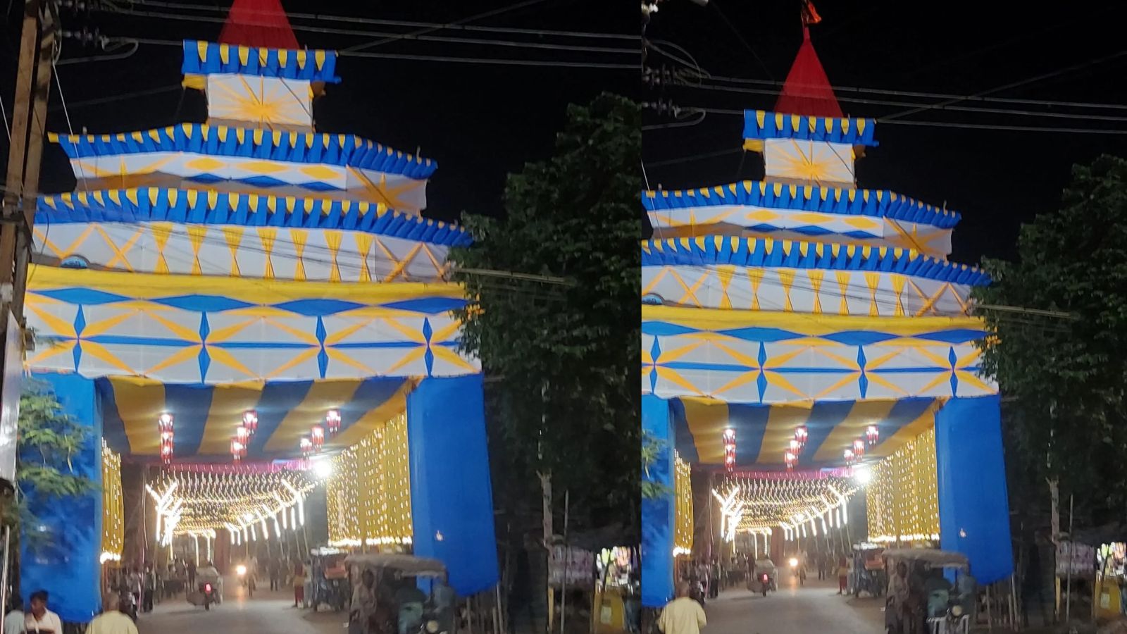 बेगूसराय: बरौनी वाटिका चौक सार्वजनिक दुर्गा मंदिर का भव्य तोरण द्वार और आकर्षक सजावट बनी श्रद्धालुओं के आकर्षण का केंद्र