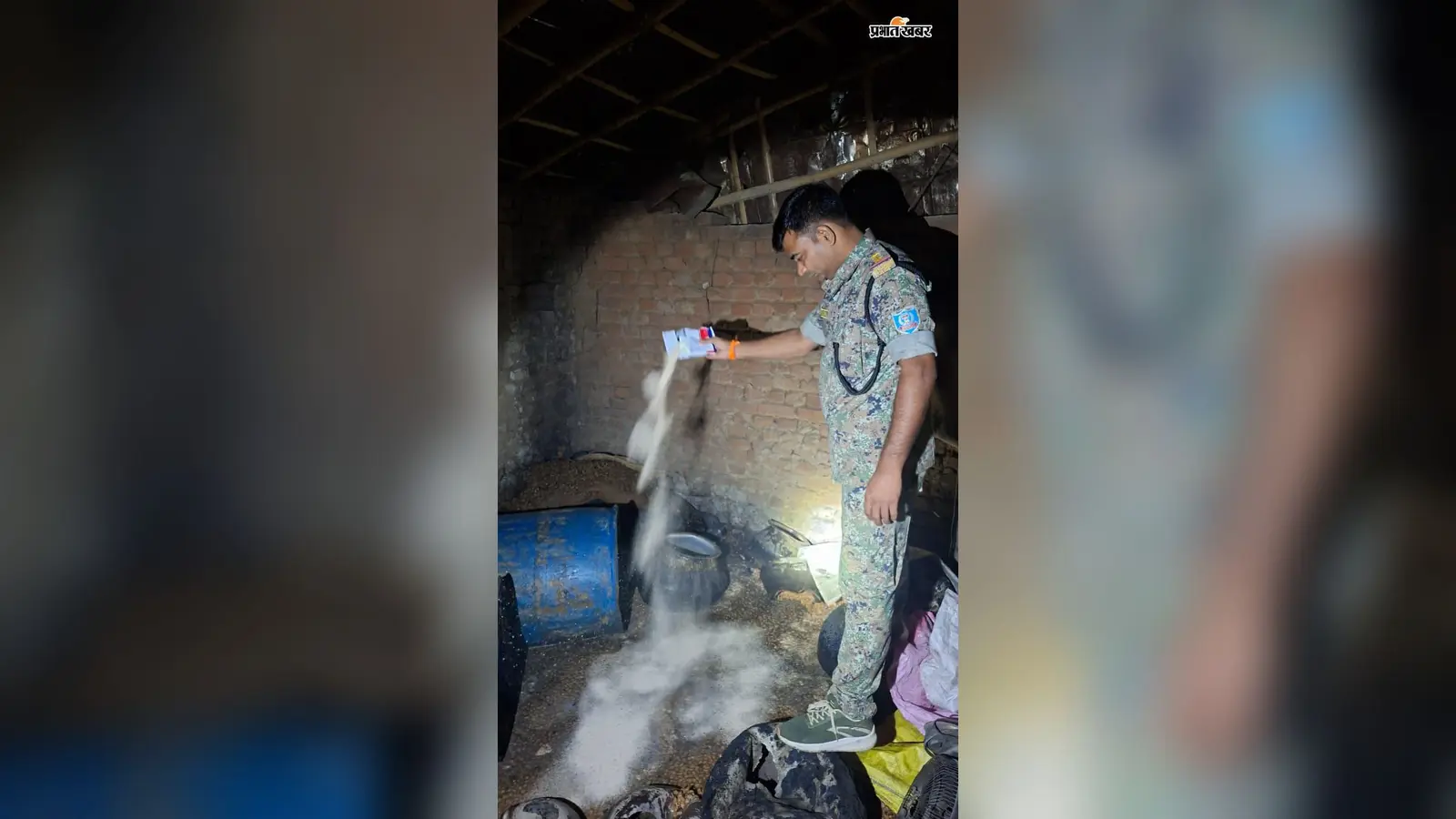 हनवारा में अवैध शराब पर पुलिस सख्त, 200 किलो जावा महुआ नष्ट कर दी चेतावनी