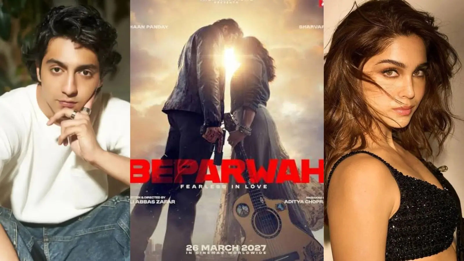 Ahaan Panday की ‘बेपरवाह’ में दिखेगा प्यार और एक्शन का मेल, सामने आया पहला पोस्टर 4 ahaan panday and sharvari wagh in beparwah b0b964 hero