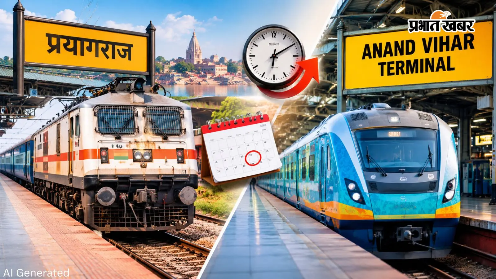Pyaraj Express प्रयागराज एक्सप्रेस का बदला समय, हमसफर अब नई दिल्ली नहीं आनंद विहार से ...