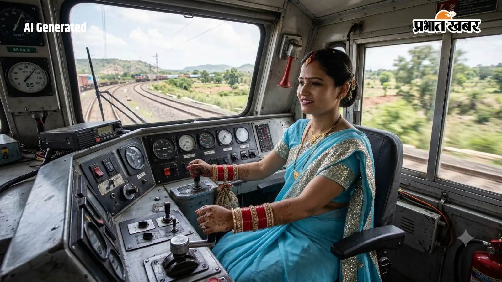 Loco Potato Women Loco Pilot In Saree: जब साड़ी पहनकर ड्यूटी पर पहुंचीं नई-नवेली दुल्हन