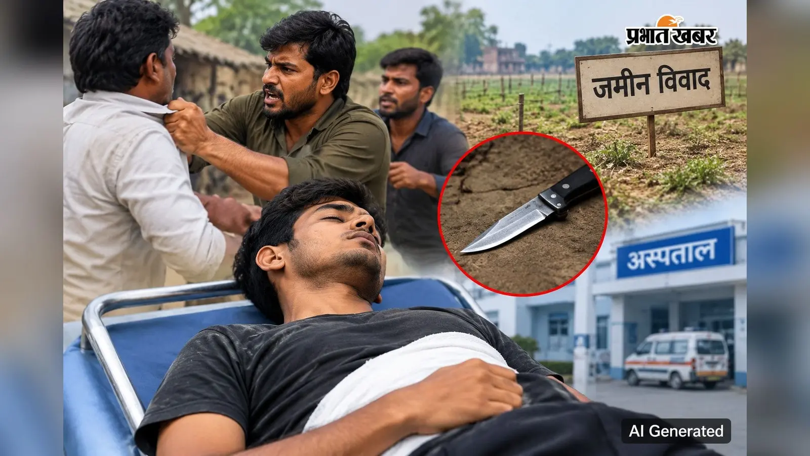 राजमहल:जमीन को लेकर बढ़ा विवाद, चाकू लगने से युवक गंभीर