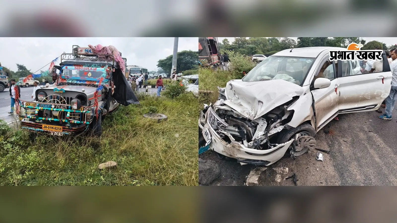 लोहागेट डायवर्सन पर कार और सवारी जीप की भिड़ंत, कई घायल