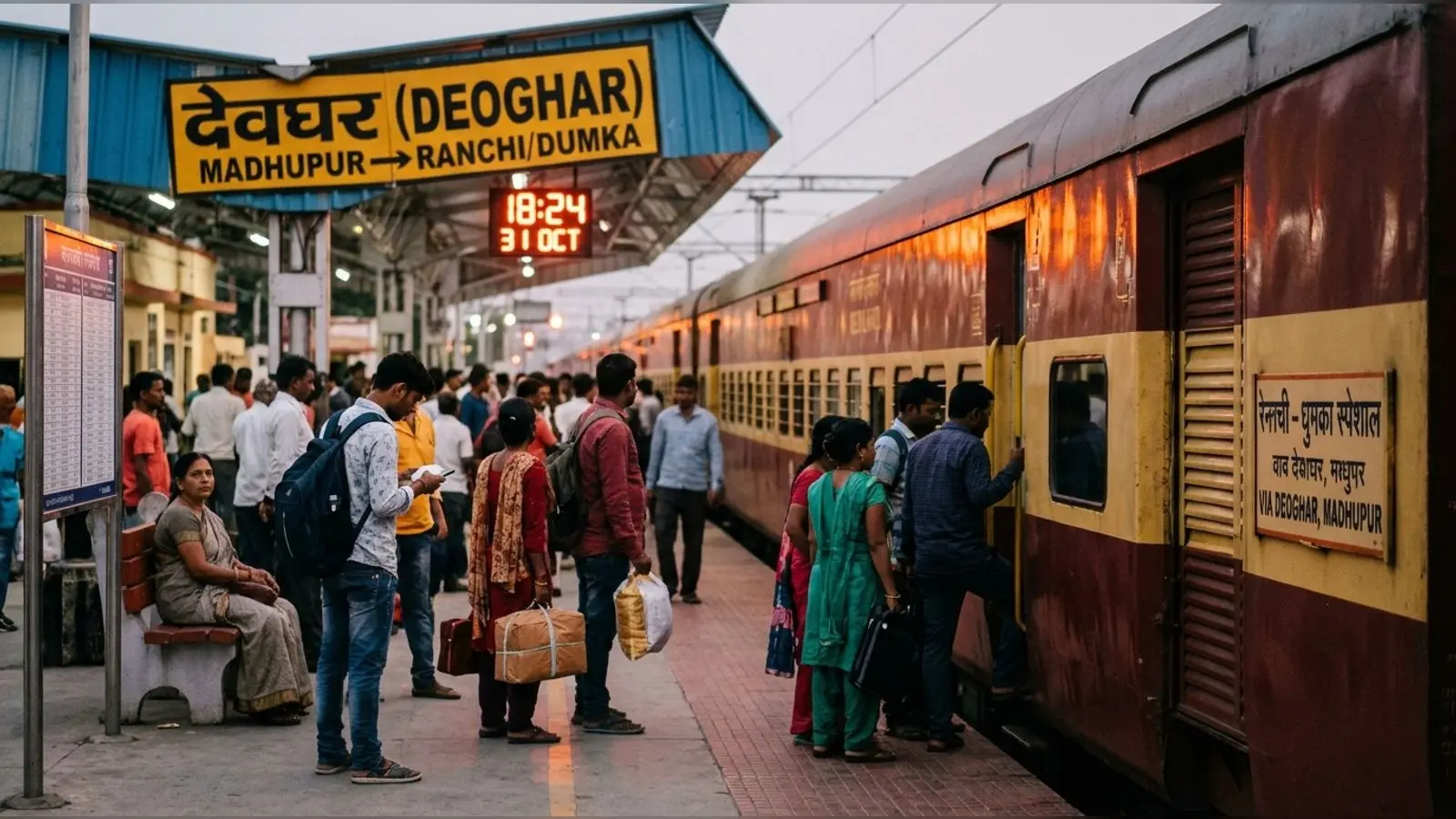 देवघर-मधुपुर होकर चलेगी रांची-दुमका स्पेशल ट्रेन: 31 अक्टूबर और 1 नवंबर को परिचालन, जानें समय और ठहराव