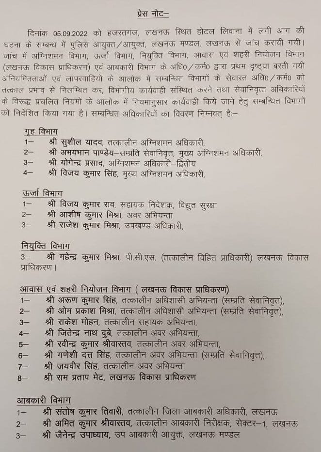 UP Breaking News Live: होटल लेवाना सुइट्स मामले में बड़ी कार्रवाई, 19 पर गिरी गाज
